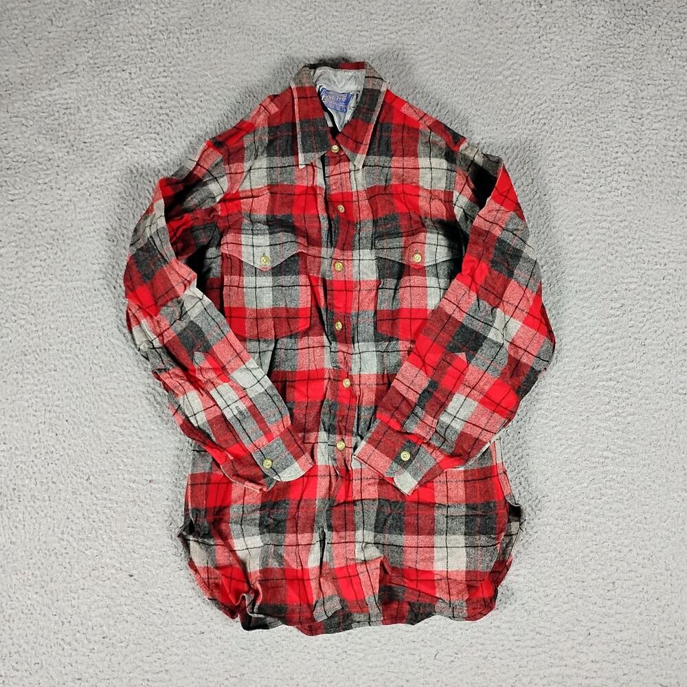 Vintage Pendleton Flannel Shirt Mens 15 Multicolor Plaid Lined Casual Button Up